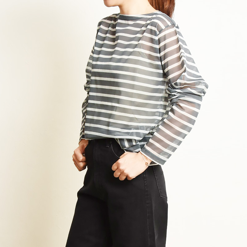 ORCIVAL（オーシバル） シースルー 長袖 ボートネック カットソー OR