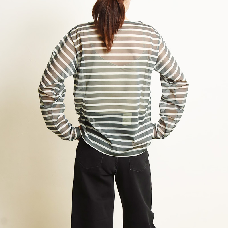 ORCIVAL（オーシバル） シースルー 長袖 ボートネック カットソー OR