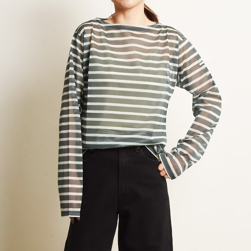 ORCIVAL（オーシバル） シースルー 長袖 ボートネック カットソー OR