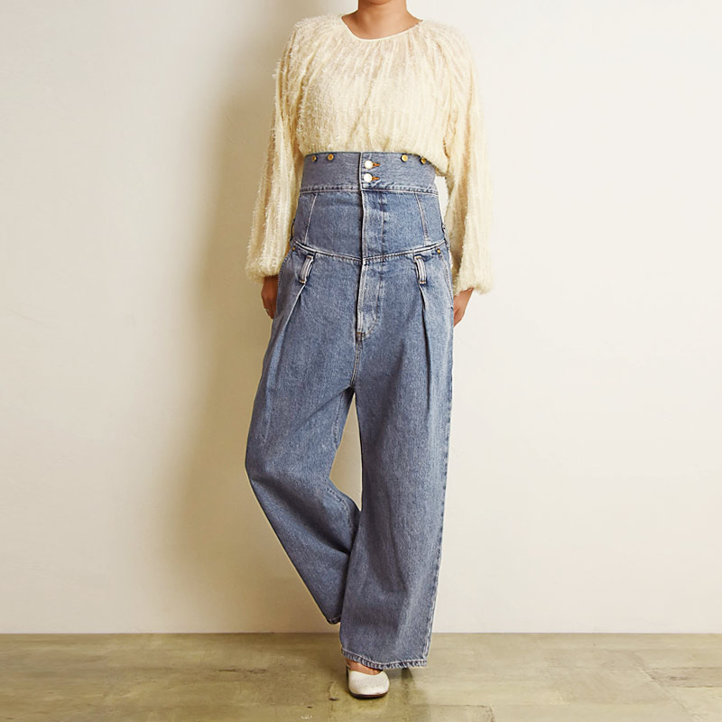 アトリエ サムシング atelier SOMETHING レースアップサロペット デニム レディース SA1903 | SOMETHING | 05