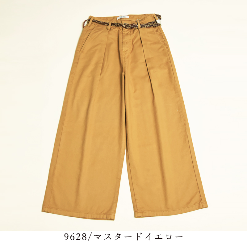 SOMETHING（サムシング） 別注 ベルト付き タック ワイドパンツ リネン