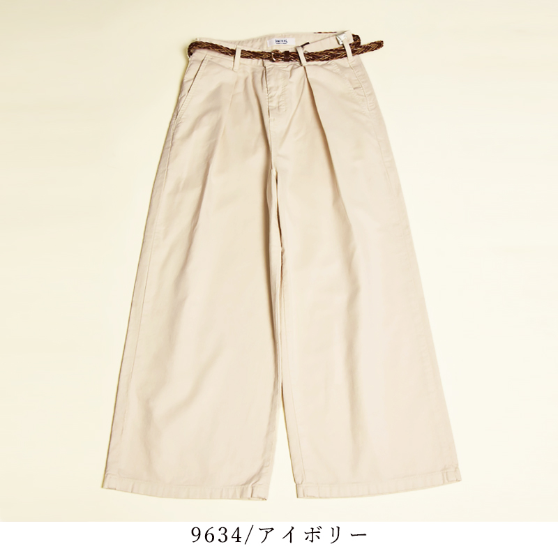 SOMETHING（サムシング） 別注 ベルト付き タック ワイドパンツ リネン