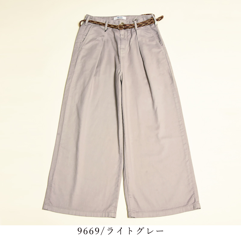SOMETHING（サムシング） 別注 ベルト付き タック ワイドパンツ リネン