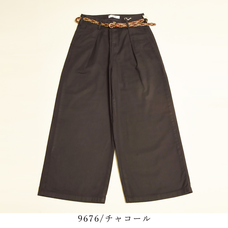 SOMETHING（サムシング） 別注 ベルト付き タック ワイドパンツ リネン
