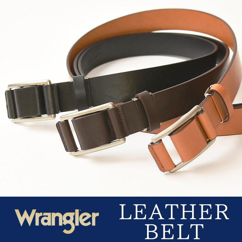 【美品】WRANGLER ラングラー 正規品　高級レザーベルト　極厚本革/牛革 追加2【Wrangler / ラングラー】ウエスタンベルト / 牛革ベルト