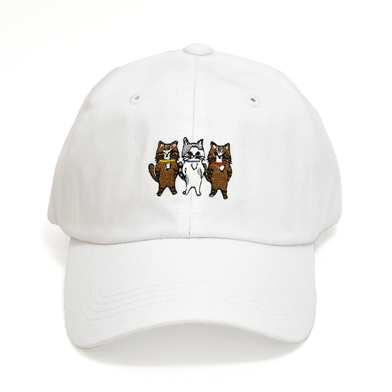 帽子 キャップ メンズ ジオラマ食堂 猫 ブランド ローキャップ キャット 刺繍 ロゴ デザイン 男女兼用 レディース フリーサイズ CAP アジャスター付き｜gerbera-2｜02