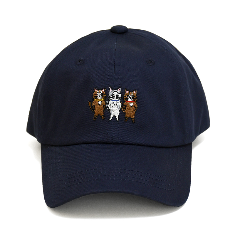 帽子 キャップ メンズ ジオラマ食堂 猫 ブランド ローキャップ キャット 刺繍 ロゴ デザイン 男女兼用 レディース フリーサイズ CAP アジャスター付き｜gerbera-2｜04