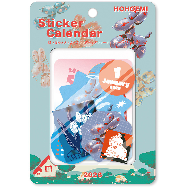 APJ-180 ステッカーカレンダー／HOHOEMI アートプリントジャパン 2026