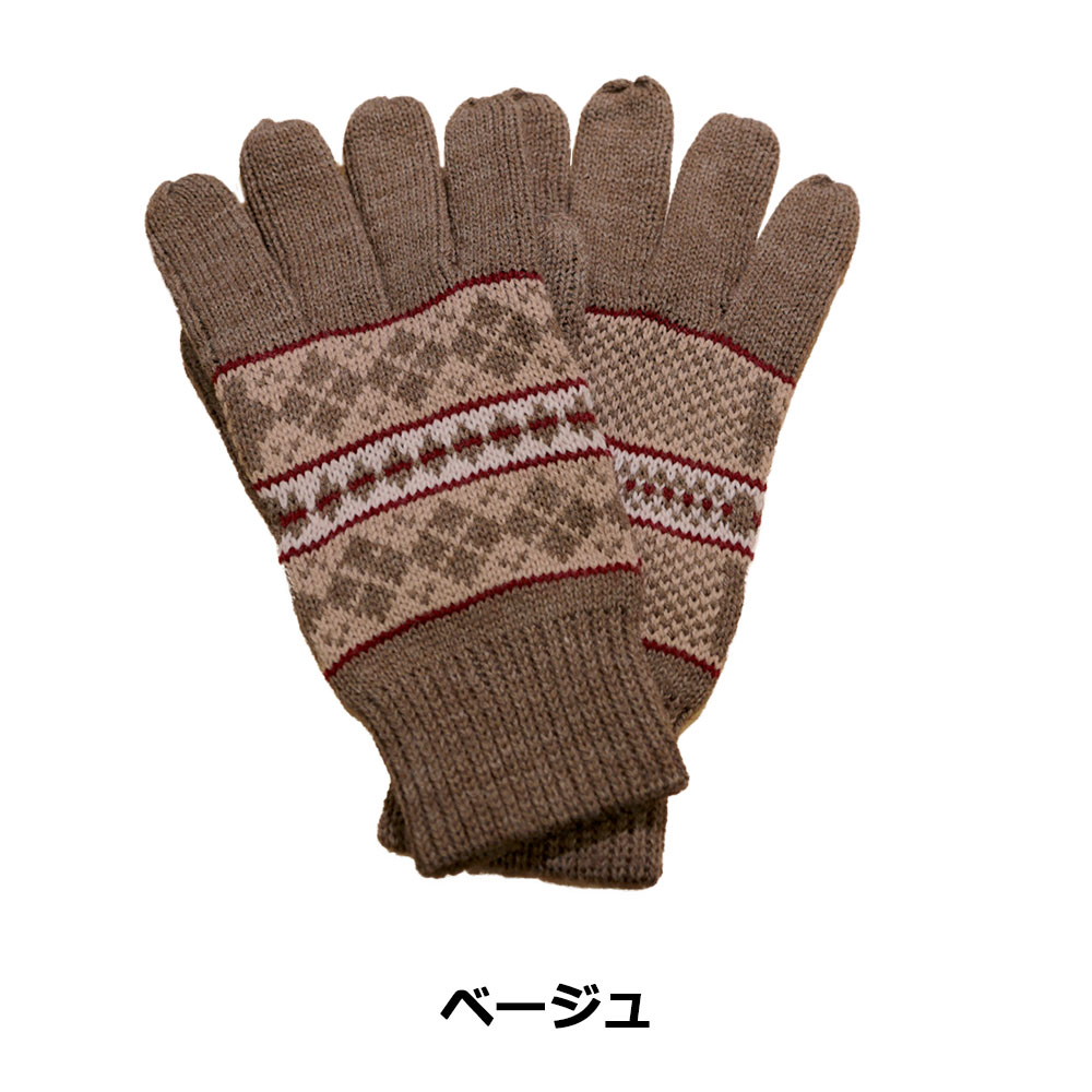 手袋 メンズ 防寒 ニット おしゃれ 自転車 冬 プチ ギフト プレゼント ns-18013-038