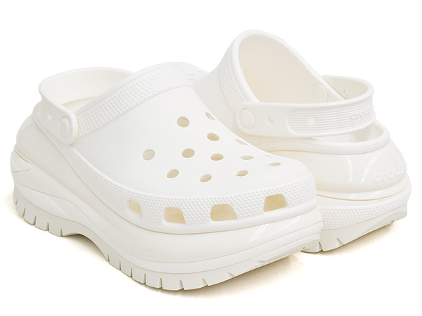 crocs CLASSIC MEGA CRUSH CLOG 【クロックス クラシック メガ クラッシュ クロッグ】 WHITE