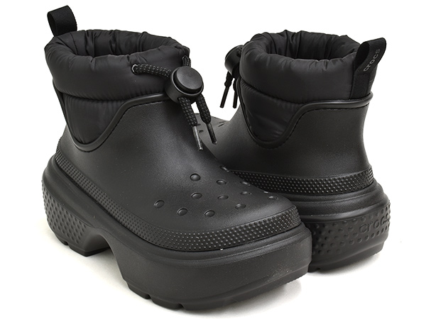 [4/16 0:00まで★77時間限定セール]crocs STOMP PUFF BOOT 【クロックス ストンプ パフ ブーツ】 【厚底 チャンキー プラットフォーム】 BLACK :209324 001:GETTRY