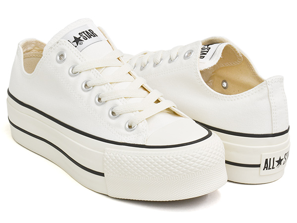 CONVERSE ALL STAR (R) LIFTED OX 【コンバース オールスター アール オックス】 【リフテッド 厚底 プラットフォーム チャックテイラー】 WHITE