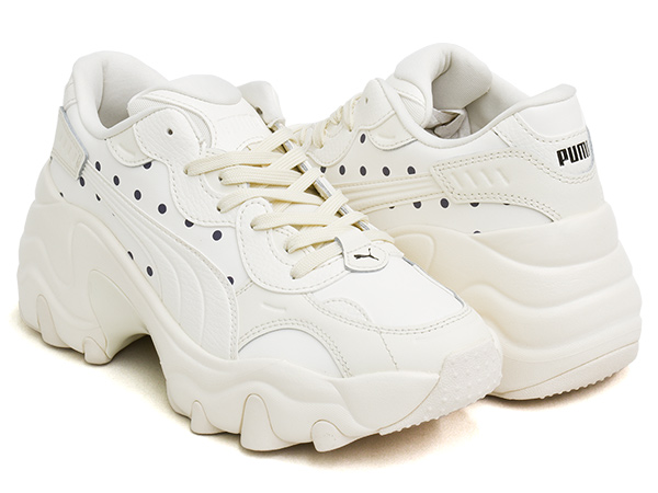 PUMA PULSAR WEDGE WNS POLKA DOT 【プーマ パルサー ウェッジ ウィメンズ】 FORSTED IVORY / FR IVORY / NAVY｜gettry