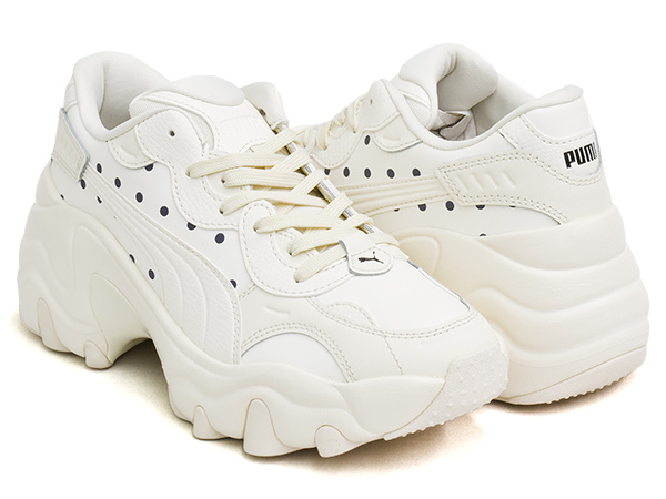 PUMA PULSAR WEDGE WNS POLKA DOT 【プーマ パルサー ウェッジ ウィメンズ】 FORSTED IVORY / FR  IVORY / NAVY : 395452-01 : GETTRY - 通販 - Yahoo!ショッピング