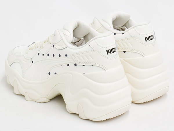PUMA PULSAR WEDGE WNS POLKA DOT 【プーマ パルサー ウェッジ ウィメンズ】 FORSTED IVORY / FR IVORY / NAVY｜gettry｜02