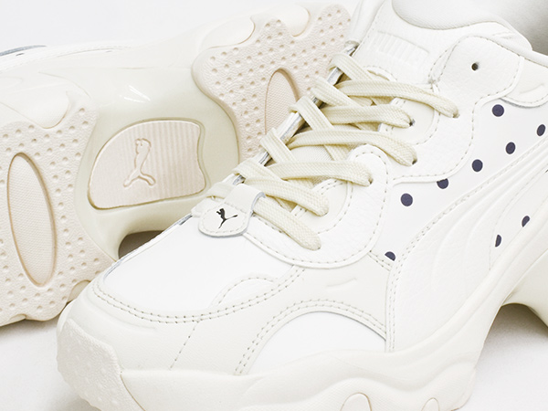 PUMA PULSAR WEDGE WNS POLKA DOT 【プーマ パルサー ウェッジ ウィメンズ】 FORSTED IVORY / FR IVORY / NAVY｜gettry｜03