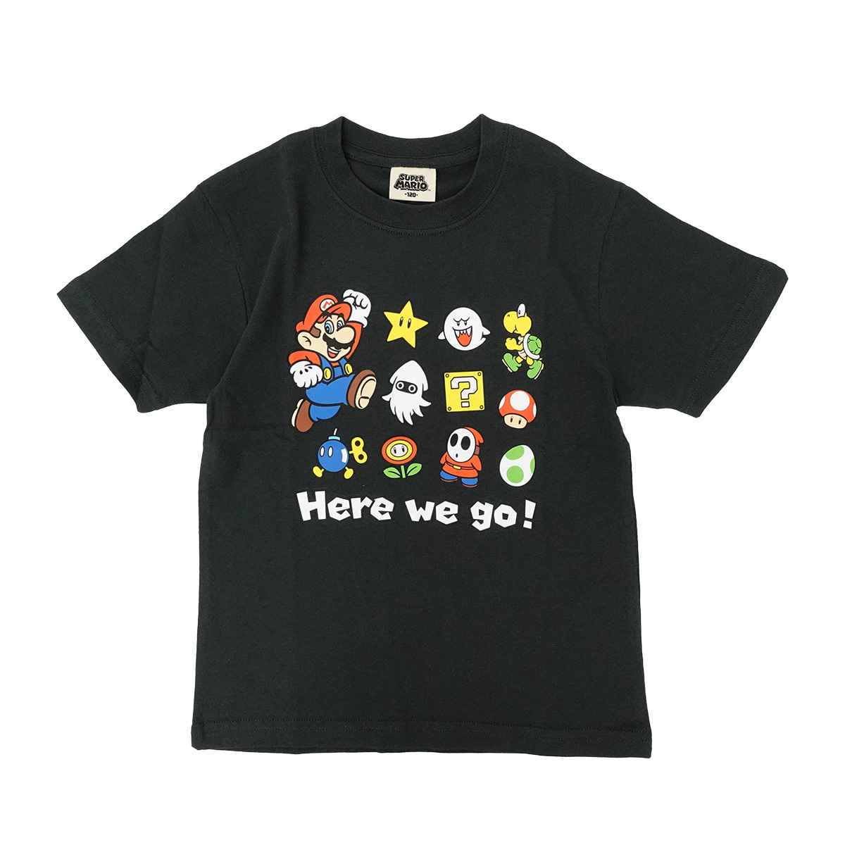 スーパーマリオ 子供服 キッズ Tシャツ KIDS HERE WE GO Tシャツ 半袖 男の子 女...