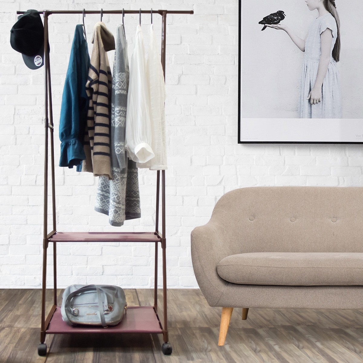 ハンガーラック スリム おしゃれ 省スペース キャスター 軽量 ハンガーポール パイプハンガー スチール ジージーバンク ヤフー店 通販 Yahoo ショッピング