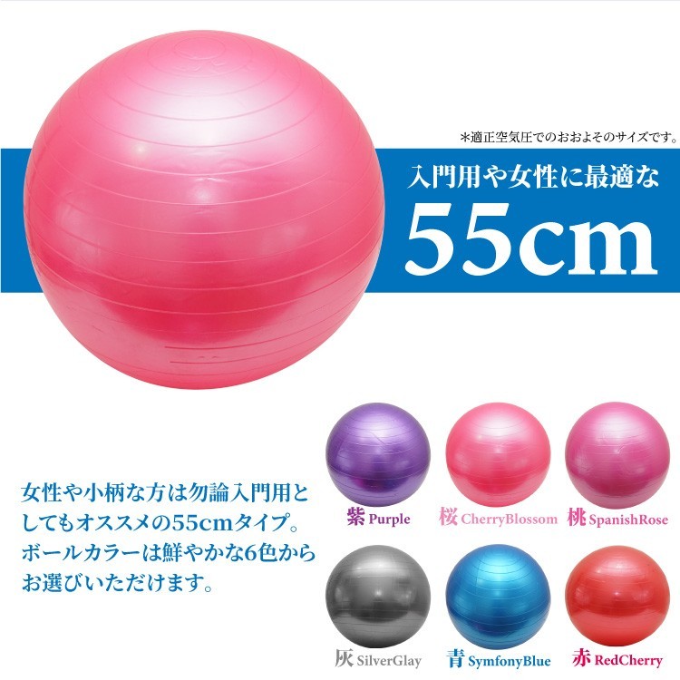 バランスボール 55cm 6色 空気入れポンプ付き アンチバースト ヨガボール エクササイズ ダイエット トレーニング A565 ジージーバンク ヤフー店 通販 Yahoo ショッピング