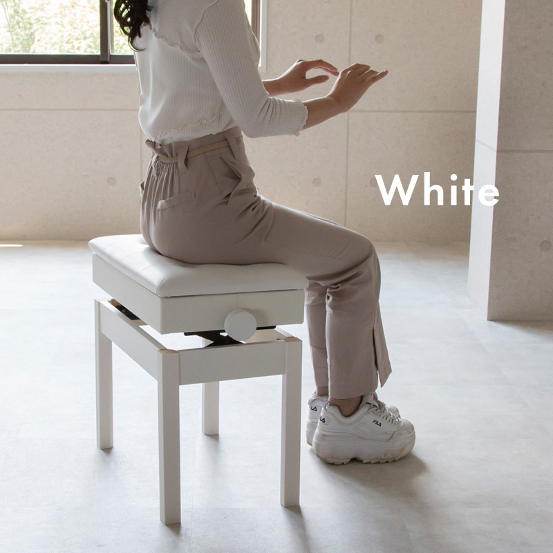ピアノ 椅子 収納 高さ調整 高低自在 無段階調節 ピアノ椅子 子供 大人 ホワイト ブラック ブラウン 白 黒 茶 木製 ウッド  :73095:ジージーバンク ヤフー店 通販 