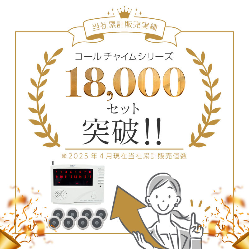 子機 単品 1個 電池式 ワイヤレスチャイム ワイヤレスコール 飲食店