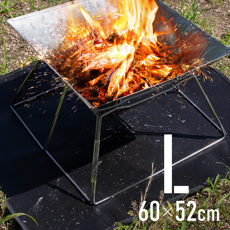 新品 焚火シート 100×80cm 焚き火 シート 耐熱 キャンプ BBQ - 調理器具