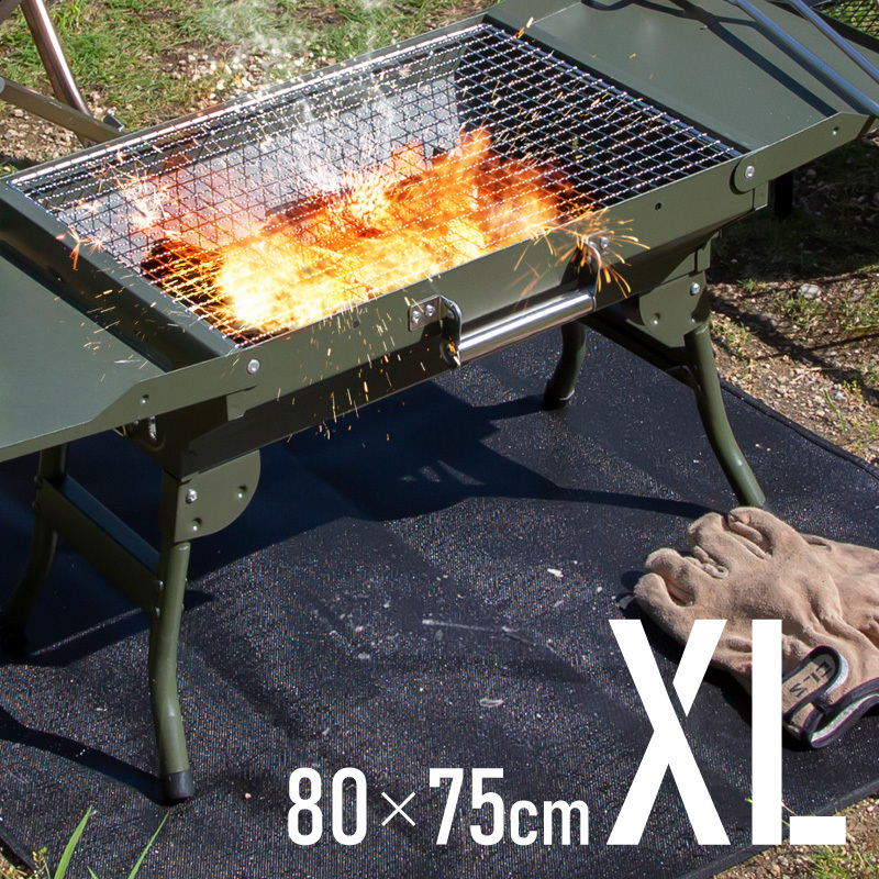 新品 焚火シート 100×80cm 焚き火 シート 耐熱 キャンプ BBQ - 調理器具