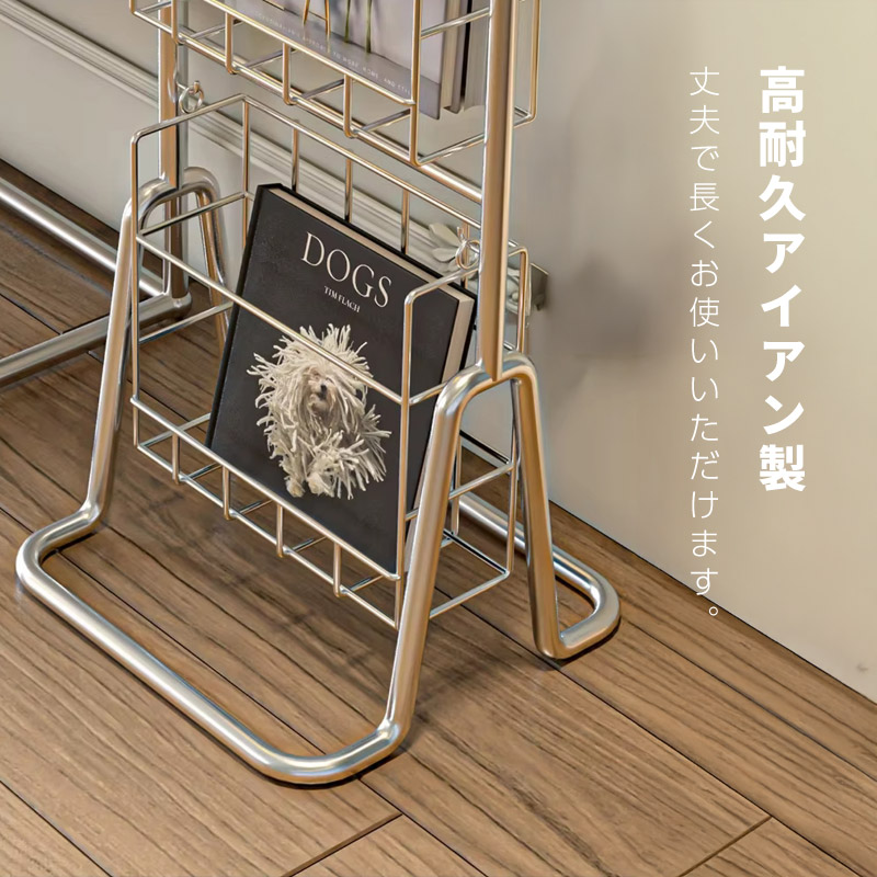 【アンティーク】アイアン スチール パンフレットラック カタログスタンド 古道具 s-87496_4.jpg