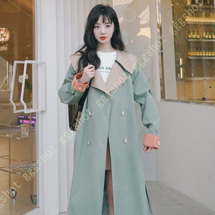 39 割引 即発送可能 トレンチコートレディーススプリングコートレトロ春グリーンカーキこなれ感秋ロング丈 アウター レディース 服 Coyoterungolf Com