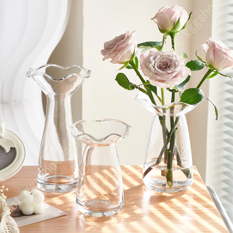 円型 花瓶 大 フラワーベース ガラス製 花瓶 ガラス 小さい 花器