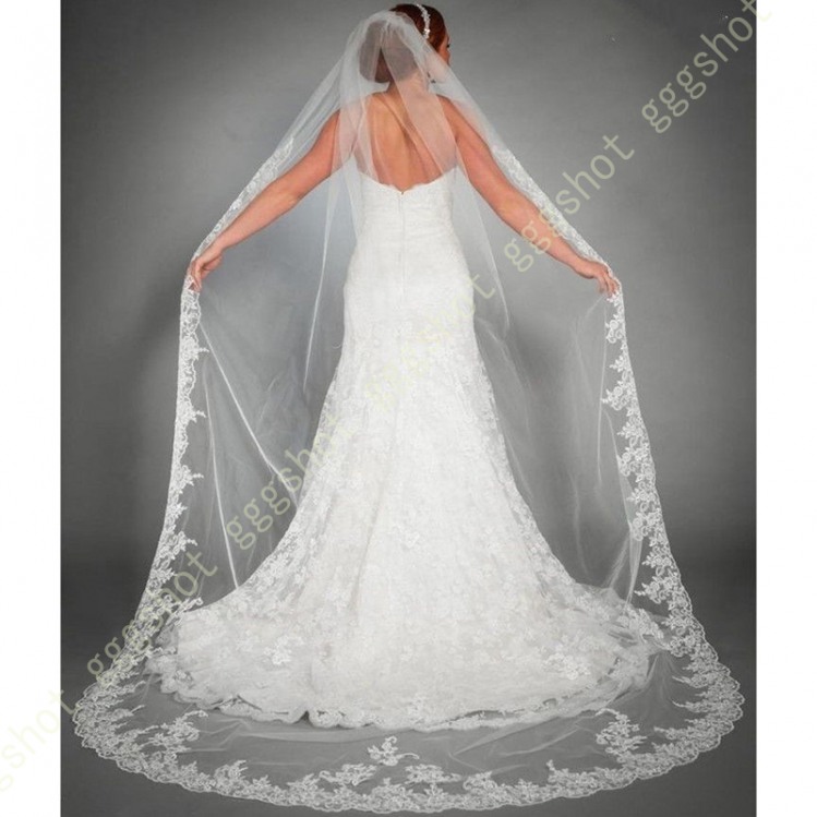 Janjialxy ベール ウエディング ロング コームなし 刺繍 ブライダル ブライダルベール レース 花 刺繍 ひらひら 1層 チュール ロングベール ヴェール R4tbybq7km レディースファッション Www Sprintmart Com
