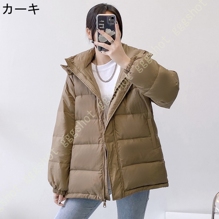 レディース 中綿ジャケット コート ショート丈 ダウンジャケット フード付き 厚手 暖かい 防寒 中綿コート カジュアル 無地 ショートコート 冬コート かわいい