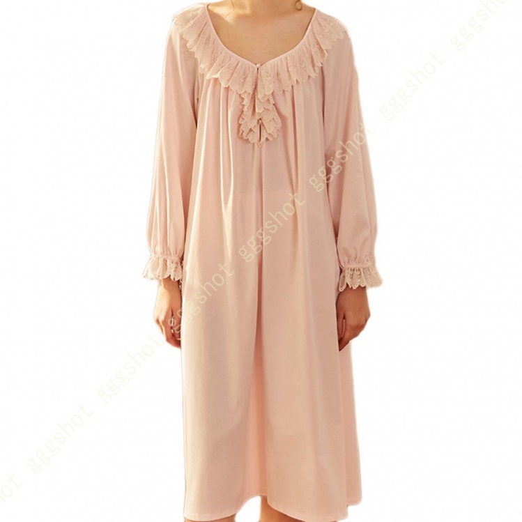 保証書付 ルームウェア レディース ネグリジェ ワンピース レース 姫系 パジャマ ロング 可愛い ルームワンピース 長袖 ネグリジェ お姫様 夏春 パジャマ ワンピース 超特価激安 Turningheadskennel Com