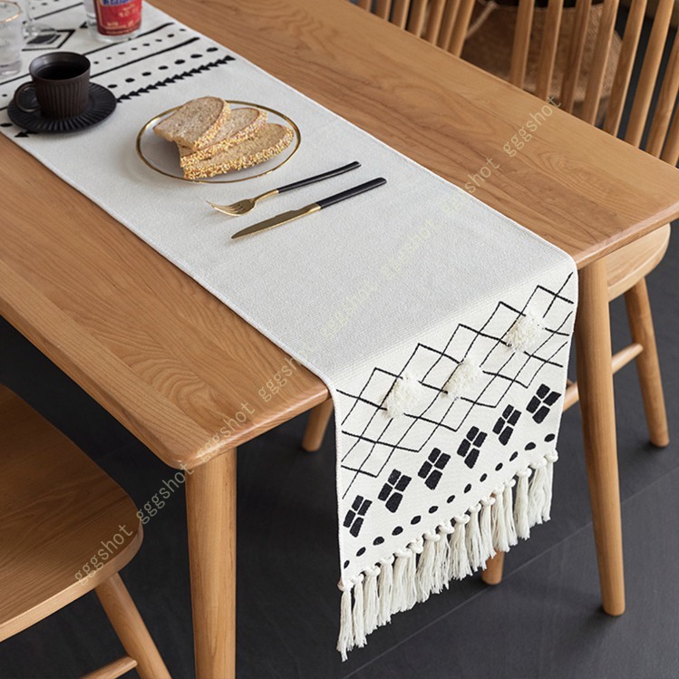 おしゃれ・テーブルランナー・刺繍・タッセル付き・北欧・和風・高級・大きいサイズ