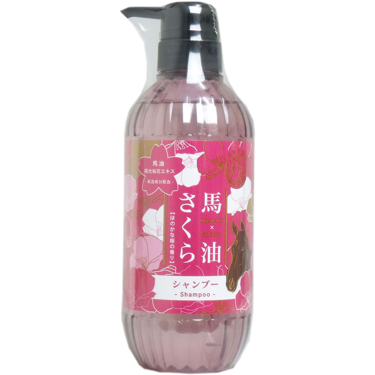 馬油さくら シャンプー 500mL 馬油と陽光桜花エキスの働きで髪に