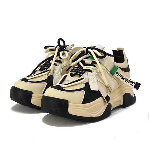 ジョイマリオ　Joy&Mario　合皮　ダブルヒモ　厚底　スニーカー |  | 01