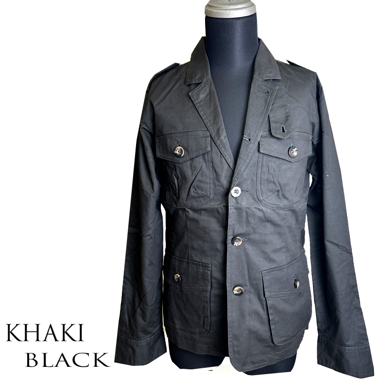 閉店セール】3B カーキブラック テーラード ジャケット 緑黒