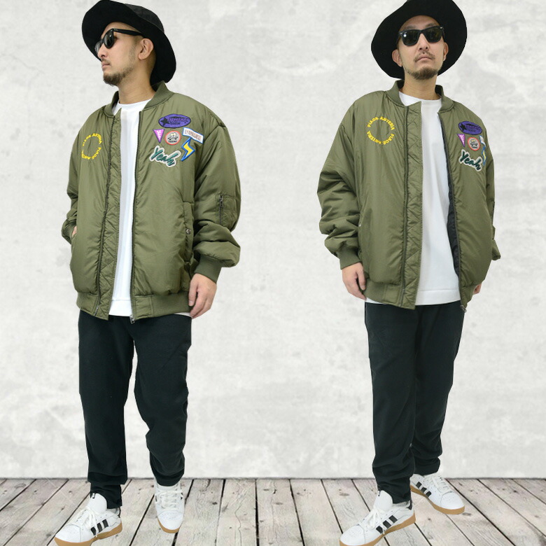 メンズ 中綿ジャケット MA-1 MA1 ビッグシルエット オーバー