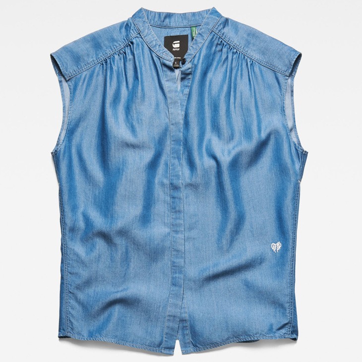 G-STAR RAW (ジースターロゥ) Parge Shirt T-shirt (パルジシャツ Tシャツ) アジアンサイズ ルーズフィット ノースリーブブラウス G-STAR RAW (ジースターロゥ) Parge Shirt T-shirt
