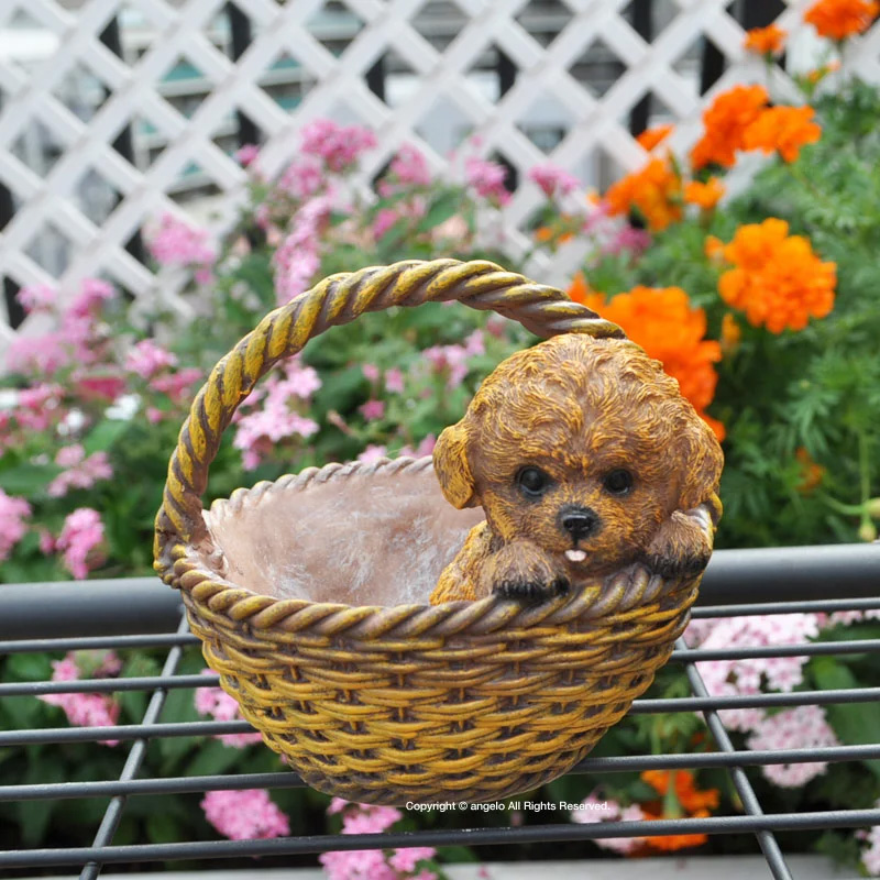 犬置物 【プードル バスケット】 ドッグ いぬ ガーデニング雑貨 犬置物 【プードル バスケット】 ドッグ いぬ ガーデニング雑貨