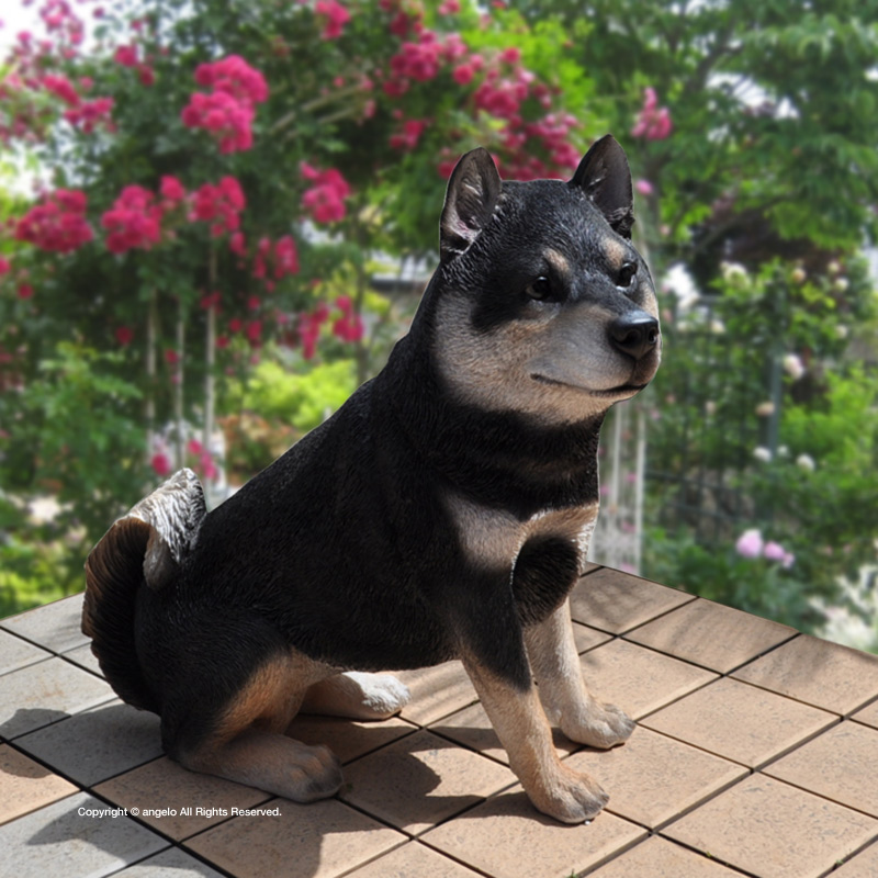 クロ柴犬 親子2個組セットお庭や玄関柴犬しばいぬくろしば送料無料