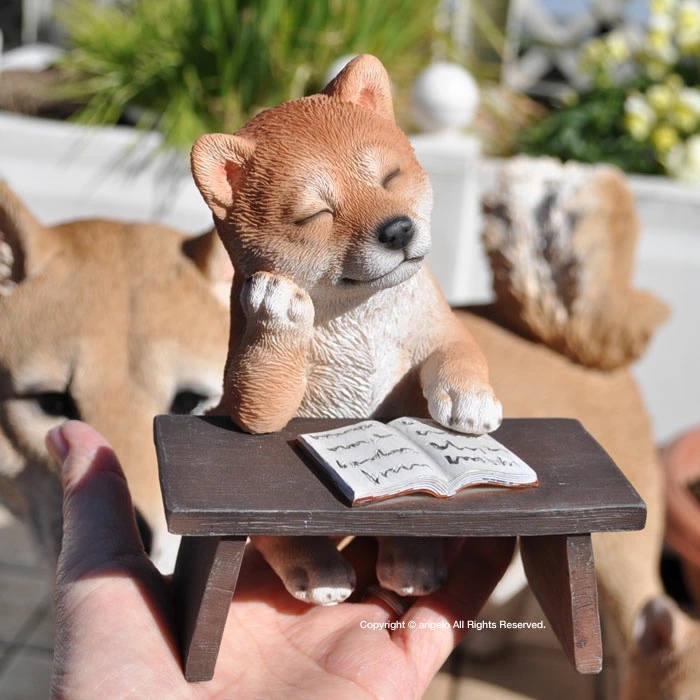 ドッグ置物【柴犬 いねむり 】うたたね犬 【ガーデニング雑貨】ガーデニング ガーデン ベランダ 犬置物 DOG 雑貨 オーナメント ギフト対応｜gift-angelo