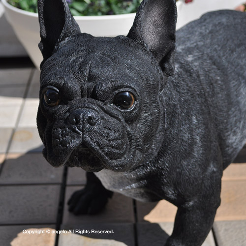 ガーデニング雑貨】 本物そっくり 犬 庭 玄関【ブルドッグ】茶と
