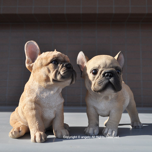 ガーデニング雑貨 アソート 子犬【ブルドッグ ペア2匹セット売り】本物