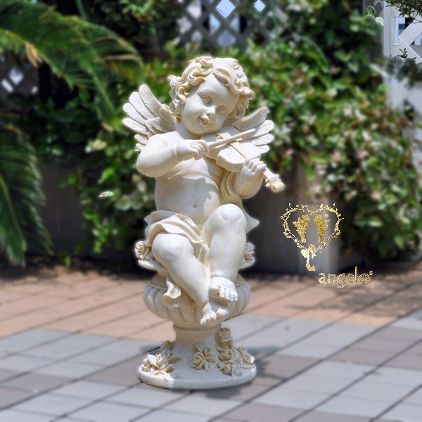 【天使のオーナメント】花 ガーランド イタリア ヴィンテージ オブジェ ツイン 天使 エンジェル 置物 オブジェ オーナメント アンティーク調