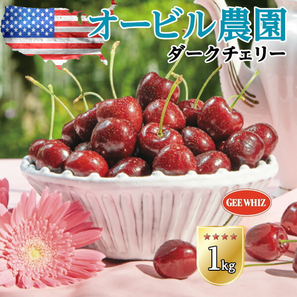 オービル農園 アメリカン チェリー 1kg ダークチェリー GEE WHIZ 超大粒 ビング種 ワシントン州産 フルーツ 人気 大粒 果物 夏ギフト 00001K