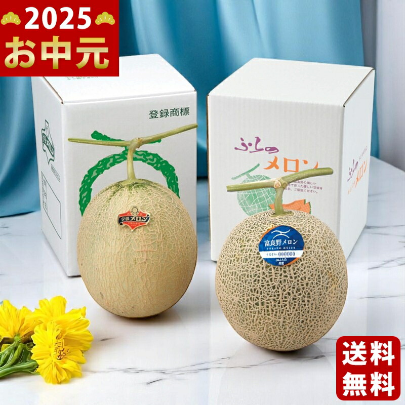Yahoo! Yahoo!ショッピング(ヤフー ショッピング)北海道産夕張メロン＆北海道産富良野メロンセット《2025年 お中元専用商品 7/5〜8/7お届け予定（日時指定不可） 冷蔵 直送便》