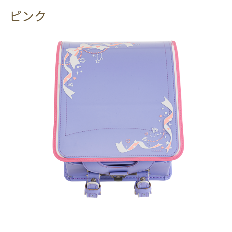 ランドセルカバー 透明 日本製 反射材使用 女の子 リボン ジュエリー