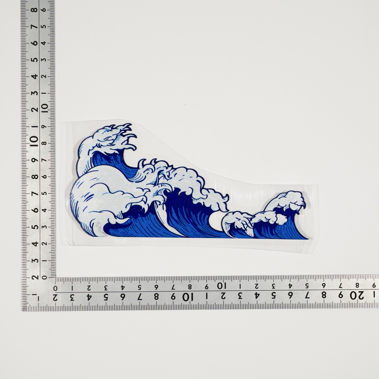 和柄浮世絵 波 紺色 A Sサイズ 葛飾北斎風日本画 カーステッカー 車用 