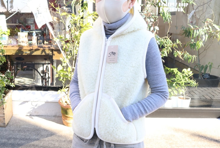 モコモコあったか前開きボアベスト シープバイザシー ボアベスト Sheep by the Sea モコモコあったか前開きボアベスト シープバイザシー ボアベスト